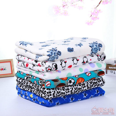 義烏廠家直銷(xiāo) 多色多尺寸印花珊瑚絨毛毯ZM002，現(xiàn)貨供應(yīng)定制服務(wù)